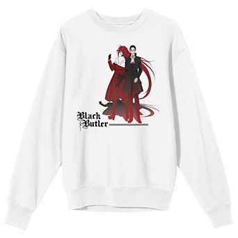 Men's Black Butler Grell Two Forms Long Sleeve Graphic Tee