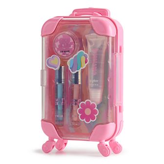 Girls Tahari Rolling Luggage Case & Lip Gloss Kit