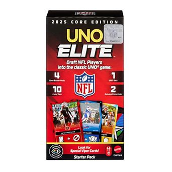 Mattel UNO Elite NFL Card Game 2025 Core Edition Starter Pack with Booster Packs