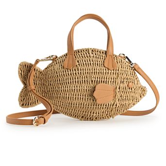 LC Lauren Conrad Wicker Fish Bag
