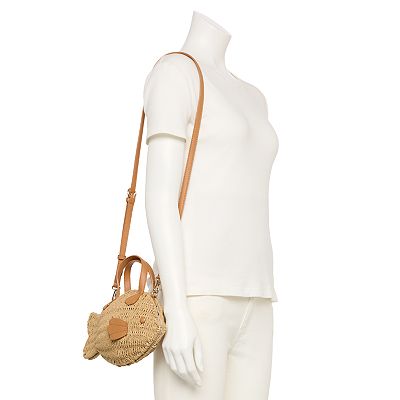 LC Lauren Conrad Wicker Fish Bag
