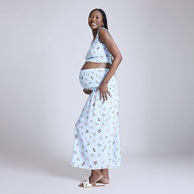 Maternity Motherhood® 2-pc. Smocked Crop Top & Maxi Skirt Set