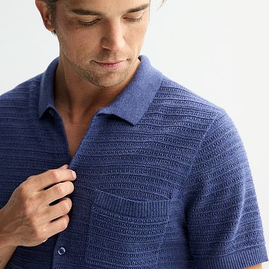 Men's Apt. 9® Openwork Full-Button Polo Shirt