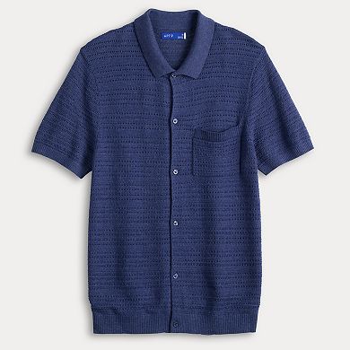 Men's Apt. 9® Openwork Full-Button Polo Shirt
