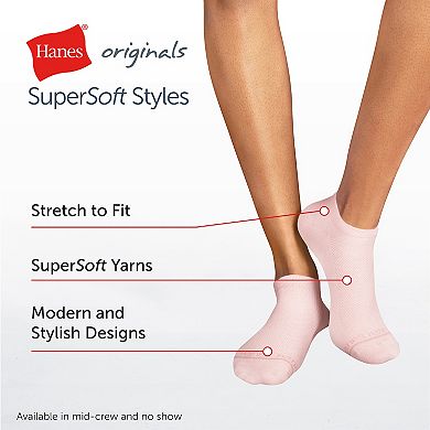 Women's Hanes® 3-pk. Super Soft Cushioned No Show Socks