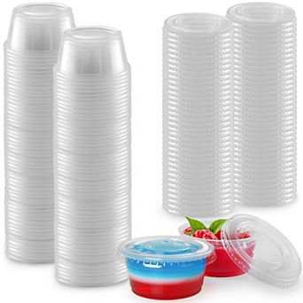 Zulay Kitchen Clear Jello Shot Cups with Lids