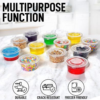 Zulay Kitchen Clear Jello Shot Cups with Lids