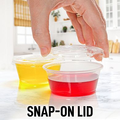 Zulay Kitchen Clear Jello Shot Cups with Lids