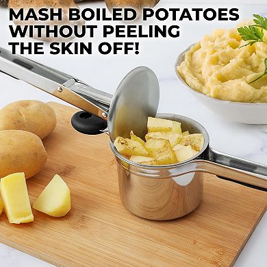 Zulay Kitchen Heavy Duty Stainless Steel Potato Ricer - 2 Discs