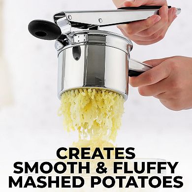 Zulay Kitchen Heavy Duty Stainless Steel Potato Ricer - 2 Discs