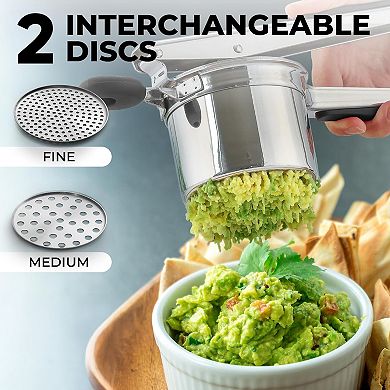 Zulay Kitchen Heavy Duty Stainless Steel Potato Ricer - 2 Discs