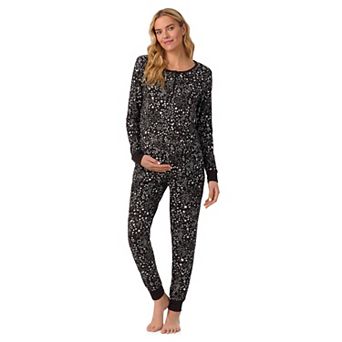 Maternity Cuddl Duds® Cozy Long Sleeve Henley Pajama Top & Jogger Pajama Bottom Set