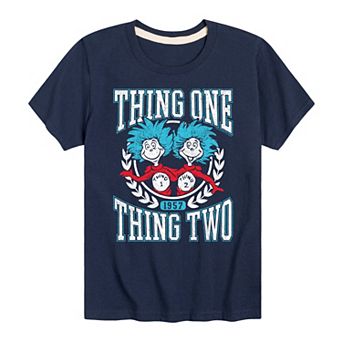 Boys 8-20 Dr. Seuss The Cat in the Hat Thing One Thing Two Collegiate Graphic Tee