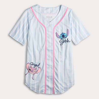 Disney's Lilo & Stitch Angel & Stitch Juniors Graphic Baseball Jersey