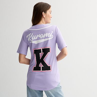 Juniors Hello Kitty Kuromi Graphic Baseball Jersey