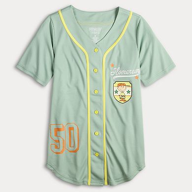 Juniors Peanuts Snoopy & Charlie Brown Graphic Baseball Jersey
