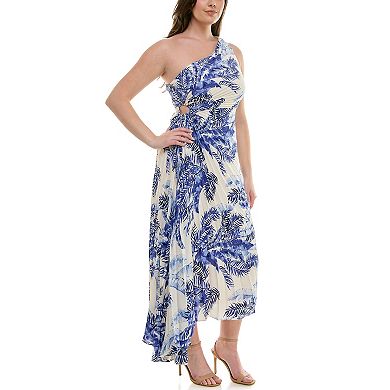 Women's Nicole Miller One Shoulder Pleated Dress