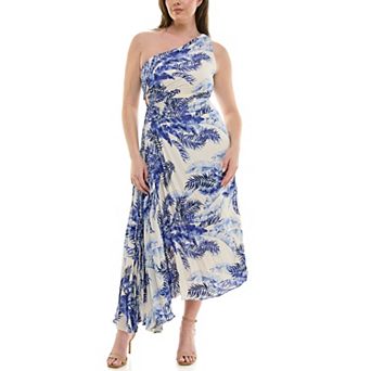 Women's Nicole Miller One Shoulder Pleated Dress