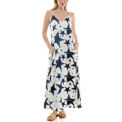 Women's Nicole Miller Printed Maxi Slip Dress