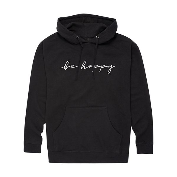 Men's Be Happy Script Graphic Hoodie
