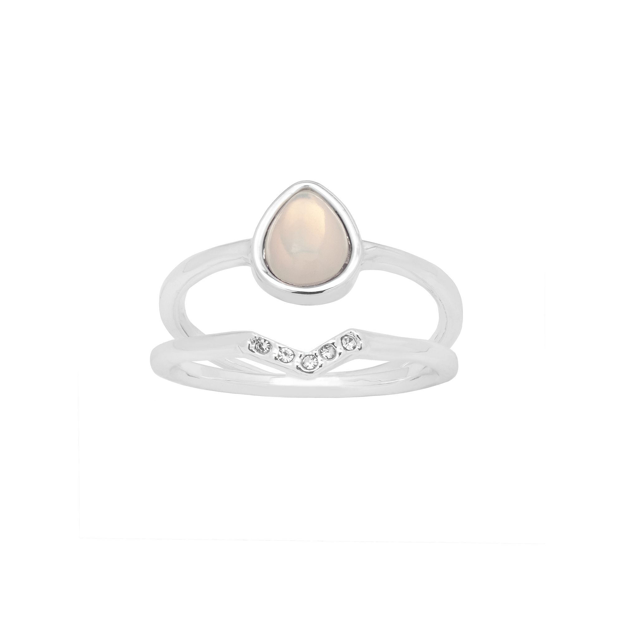 LC Lauren Conrad Gold Tone Simulated Opal Stackable Ring Set, Womens, Size