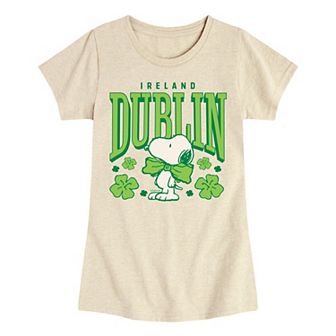 Girls 7-16 Peanuts Snoopy Dublin Ireland Tee