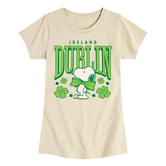 Girls 7-16 Peanuts Snoopy Dublin Ireland Tee
