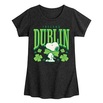 Girls 7-16 Peanuts Snoopy Dublin Ireland Tee