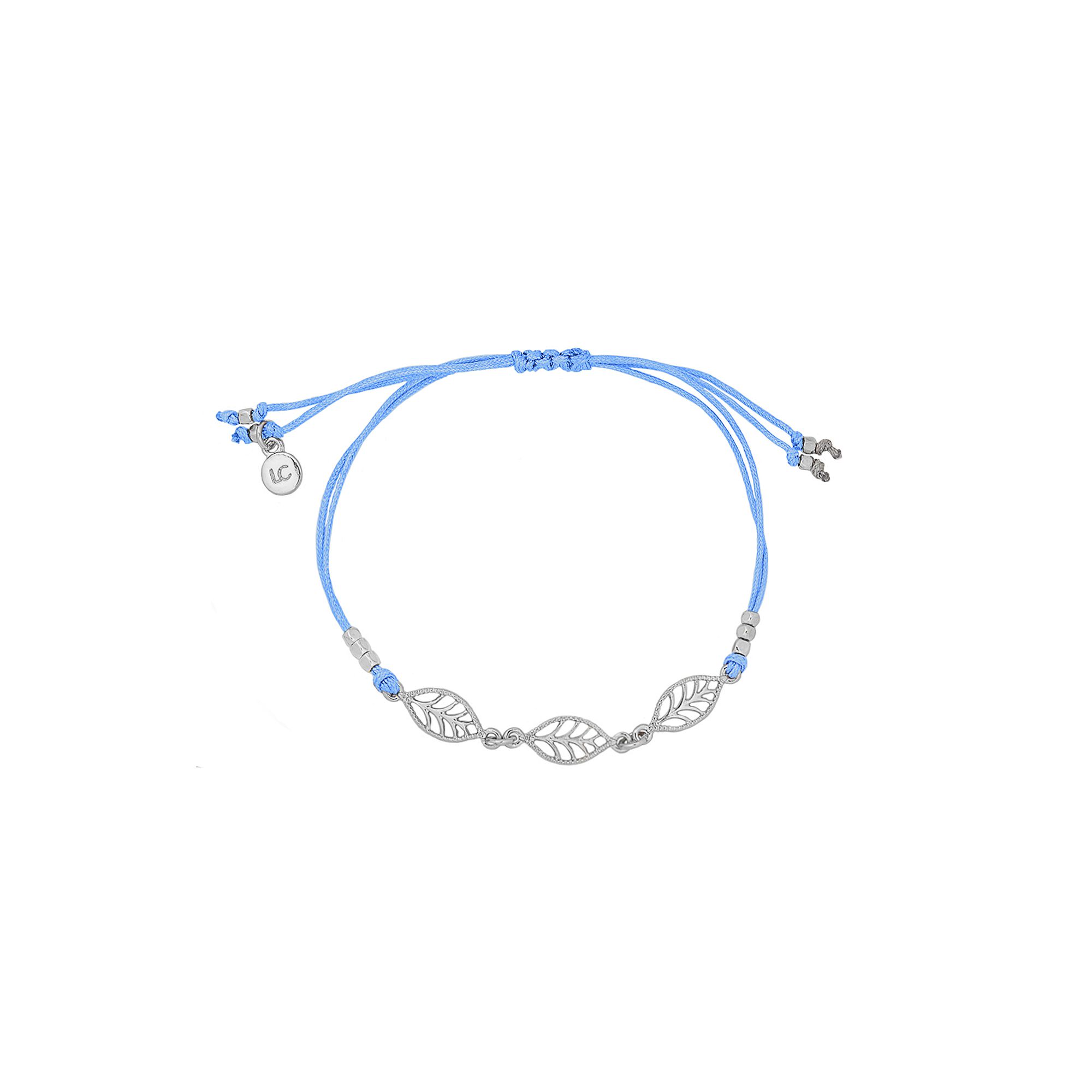 LC Lauren Conrad Silver Tone Filigree Leaves Corded Bracelet, Womens, Blue