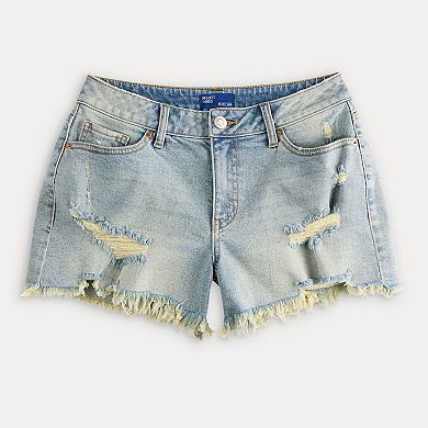 Juniors' Project Indigo Mid Rise Baggy Jean Shorts