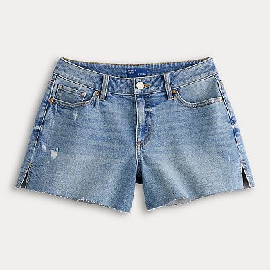 Juniors' Project Indigo Mid Rise Baggy Jean Shorts