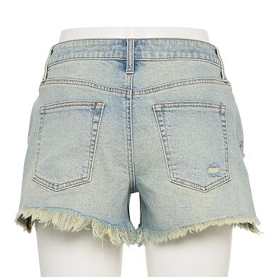 Juniors' Project Indigo Mid Rise Baggy Jean Shorts