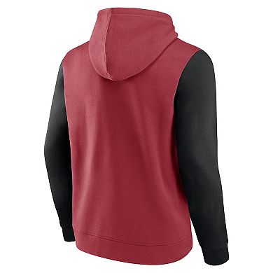 Men's Fanatics Cardinal/Black Arizona Cardinals Outline Pullover Hoodie