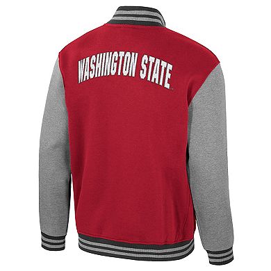 Men's Colosseum Crimson Washington State Cougars Ambi-Turner Full-Zip Varsity Jacket