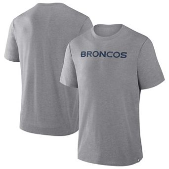 Men's Fanatics Heather Gray Denver Broncos Tri-Blend T-Shirt