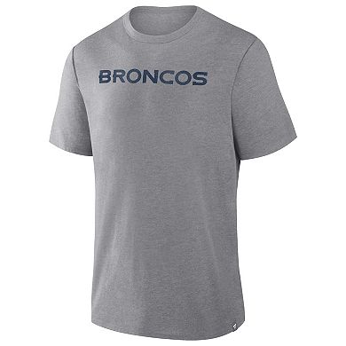 Men's Fanatics Heather Gray Denver Broncos Tri-Blend T-Shirt