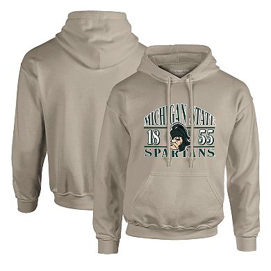 Men's Tan Michigan State Spartans Upper Arch Letters Pullover Hoodie