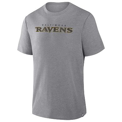 Men's Fanatics Heather Gray Baltimore Ravens Tri-Blend T-Shirt