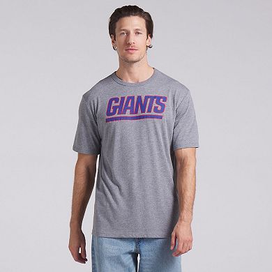 Men's Fanatics Heather Gray New York Giants Tri-Blend T-Shirt
