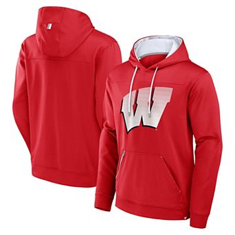 Men's Fanatics Red Wisconsin Badgers Defender Dot Faded Primary Pullover Hoodie
