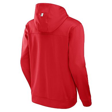 Men's Fanatics Red Wisconsin Badgers Defender Dot Faded Primary Pullover Hoodie