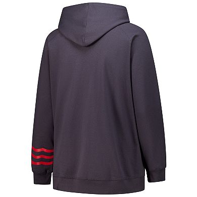 Women's Fanatics Charcoal Detroit Red Wings Plus Size Lightweight Fleece Pullover Hoodie