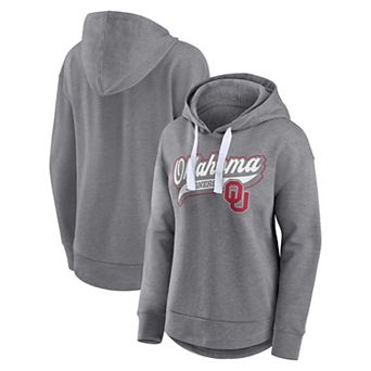 Women's Fanatics Heather Gray Oklahoma Sooners Tail Sweep Pullover Hoodie