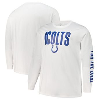 Men's Fanatics White Indianapolis Colts Big & Tall Vision Long Sleeve T-Shirt