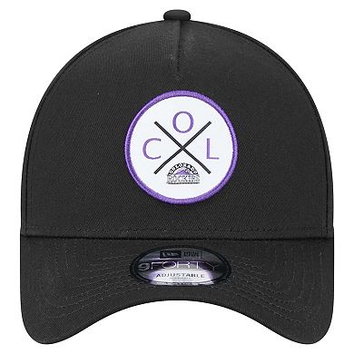 Men's New Era Black Colorado Rockies 9FORTY A-Frame Adjustable Hat