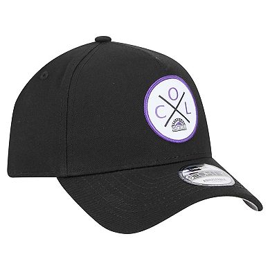 Men's New Era Black Colorado Rockies 9FORTY A-Frame Adjustable Hat