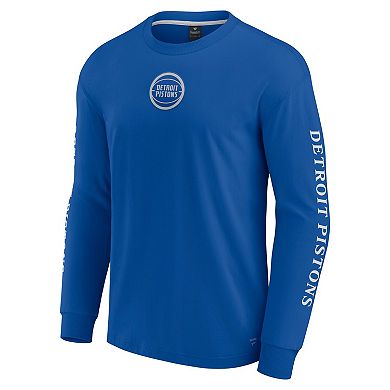 Men's Fanatics Blue Detroit Pistons Elements Strive Long Sleeve T-Shirt
