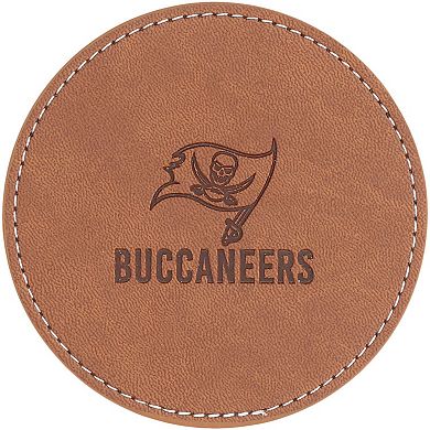 Tampa Bay Buccaneers 4-Pack Faux Leather Coaster Set