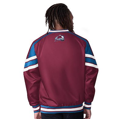 Men's Starter Burgundy Colorado Avalanche Reliver I V-Neck Pullover Jacket
