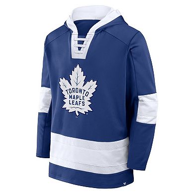 Men's Fanatics Blue Toronto Maple Leafs Inside Line Fleece Pullover Hoodie